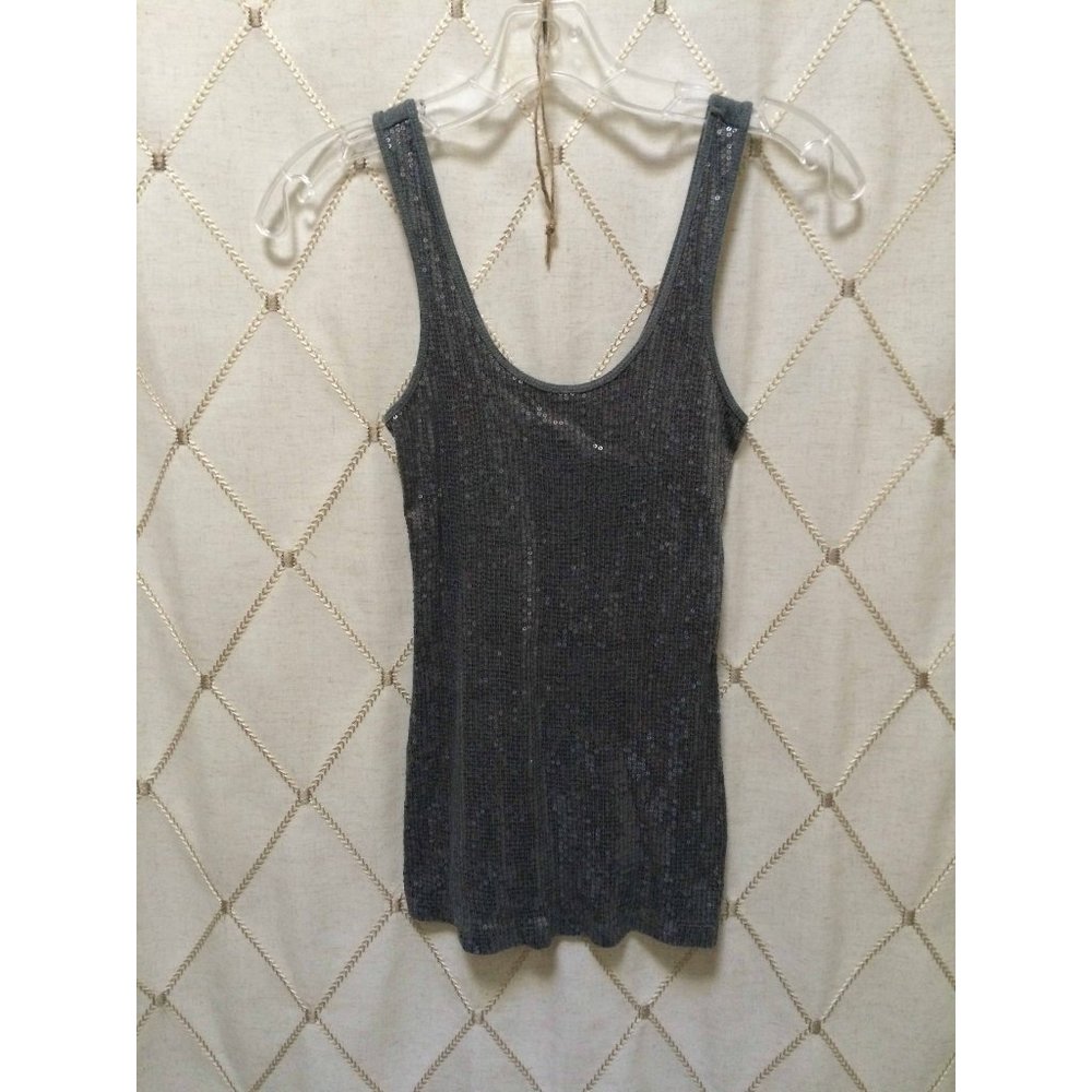 EXPRESS Gray Sequin Sparkly Tank Top Size XS